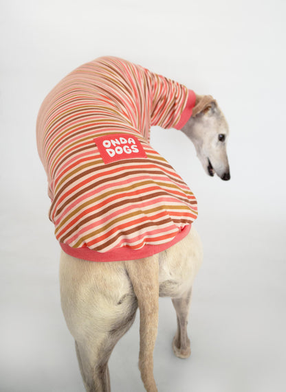 greyhound clothes long sleeve t shirt coral pink onda dogs