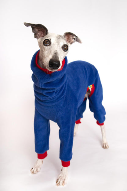 ropa galgo mono polar whippet azul onda dogs greyhound clothes fleece for whippets